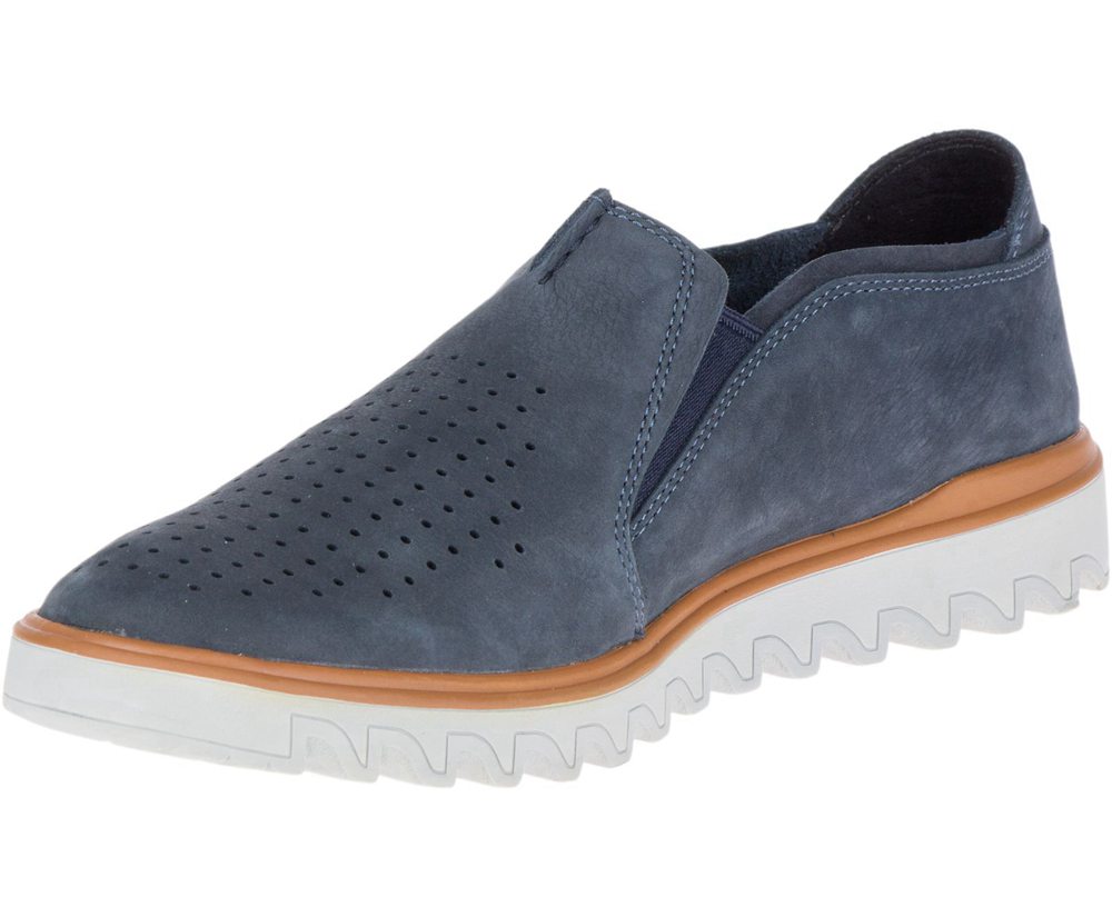 Merrell Slip Ons Navy - Downtown Moc - Mens 38YTXWDPA